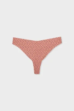 Best ETAM Tanga de microfibra sin costuras con motivos de corazones MARRÓN