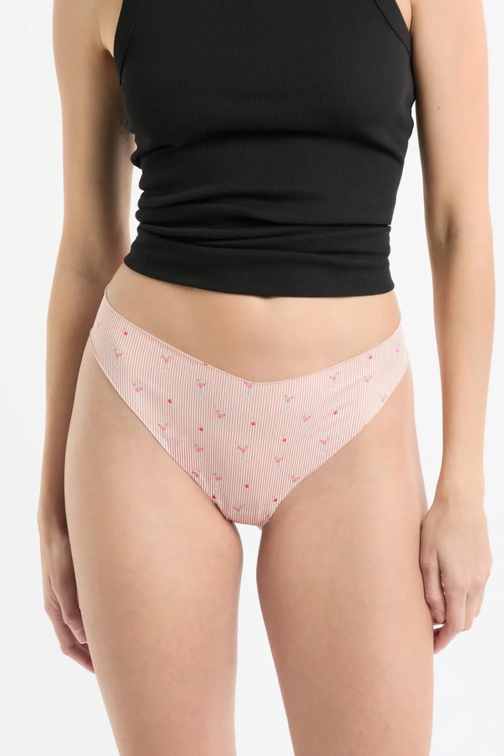 Hot ETAM Tanga de microfibra sin costuras con motivos BLUSH