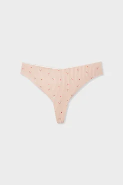 Hot ETAM Tanga de microfibra sin costuras con motivos BLUSH