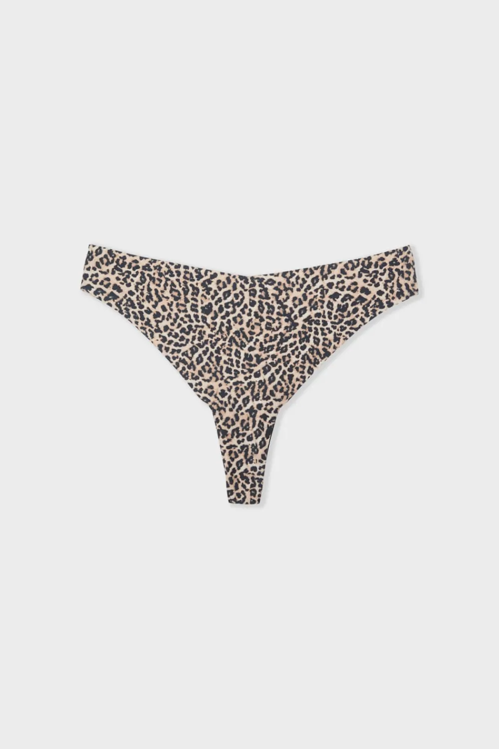 Best ETAM Tanga de microfibra sin costuras con estampado de leopardo IMP FD MARRÓN
