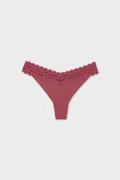 Clearance ETAM Tanga de microfibra y encaje BLUSH
