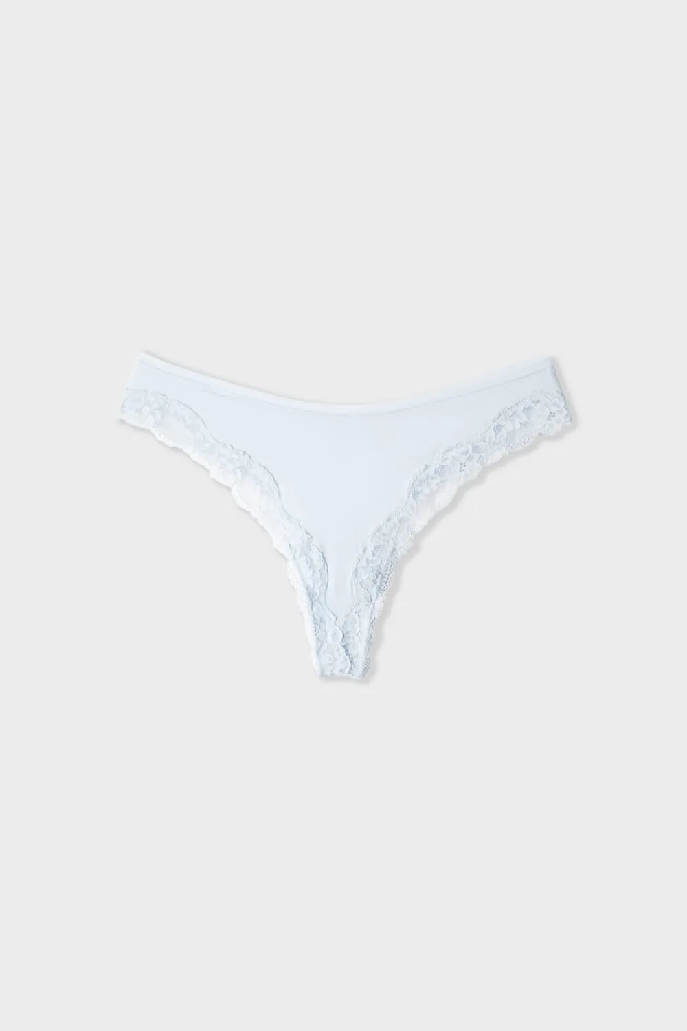 Hot ETAM Tanga de microfibra y encaje AZUL CIELO