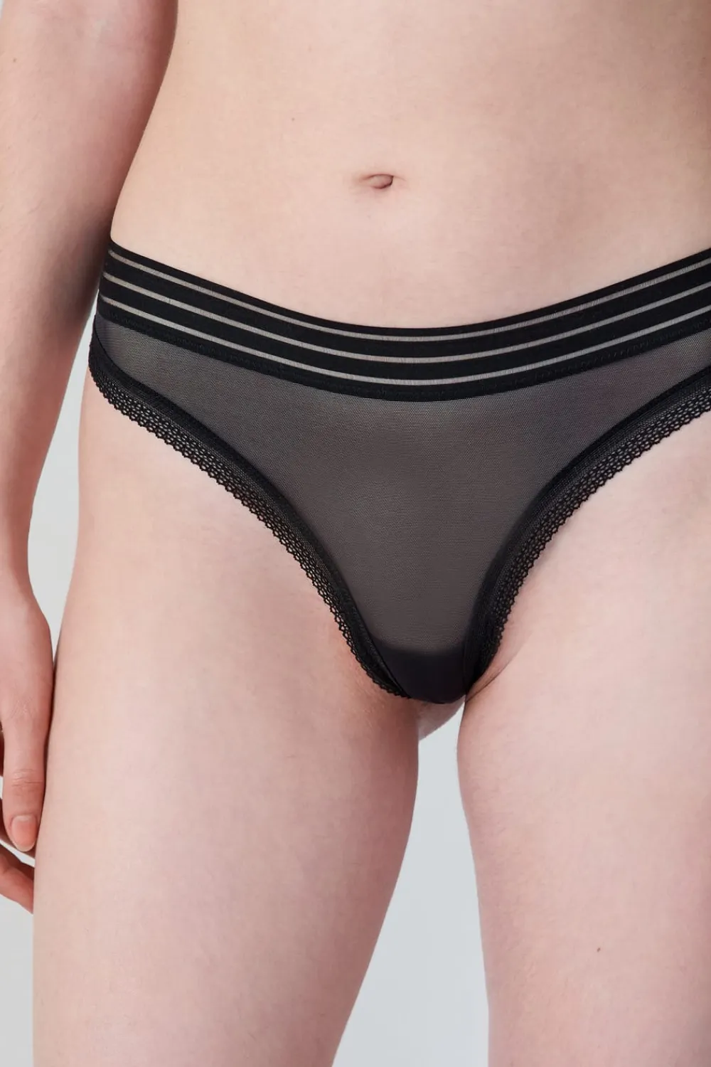 Online ETAM Tanga de tul NEGRO