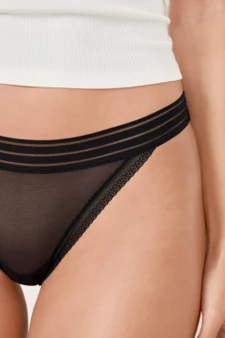 ETAM Tanga de tul NEGRO