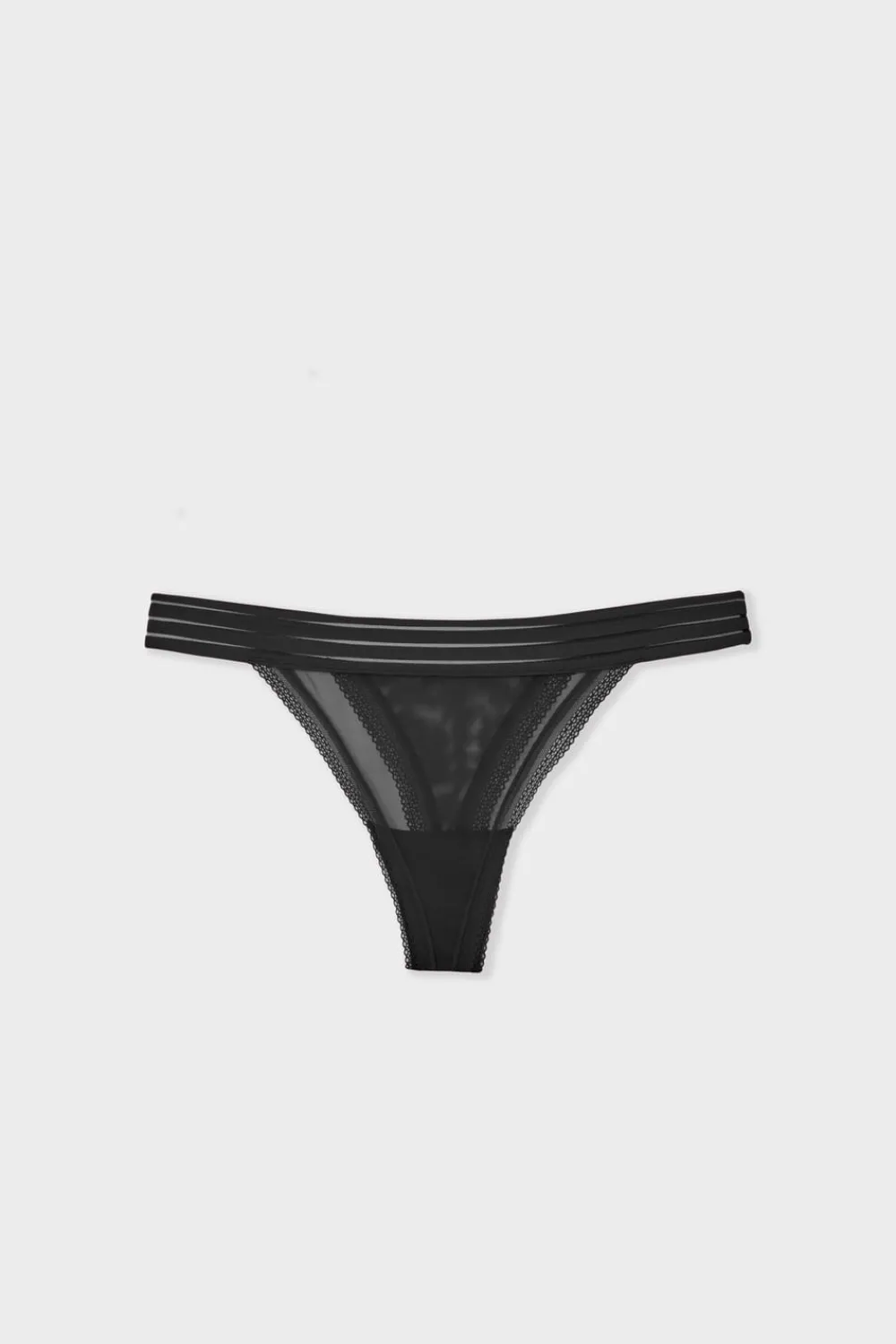 ETAM Tanga de tul NEGRO