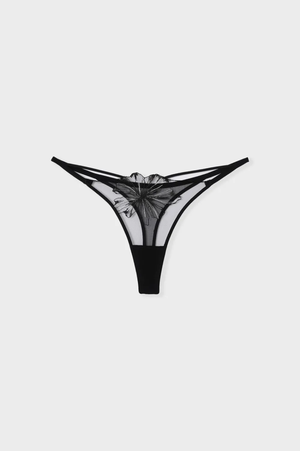 Sale ETAM Tanga de tul NEGRO