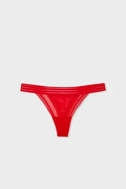 Clearance ETAM Tanga de tul BERMELLÓN