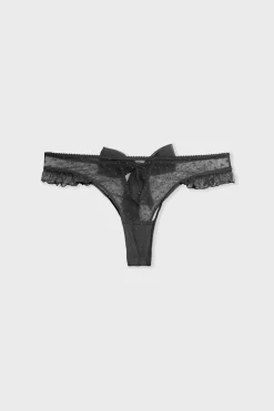 ETAM Tanga de tul NEGRO