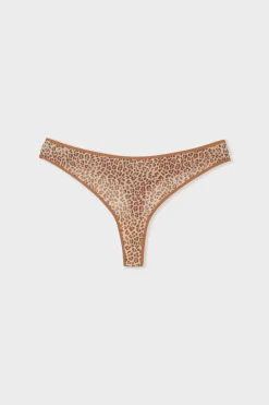 ETAM Tanga de tul ESTAMPADO FONDO ROSA