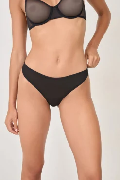 Hot ETAM Tanga de tul NEGRO