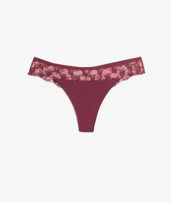 Discount ETAM Tanga de tul bordado TERRACOTA