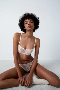 Sale ETAM Tanga de tul bordado PERLA