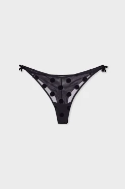 Clearance ETAM Tanga de tul plumeti NEGRO