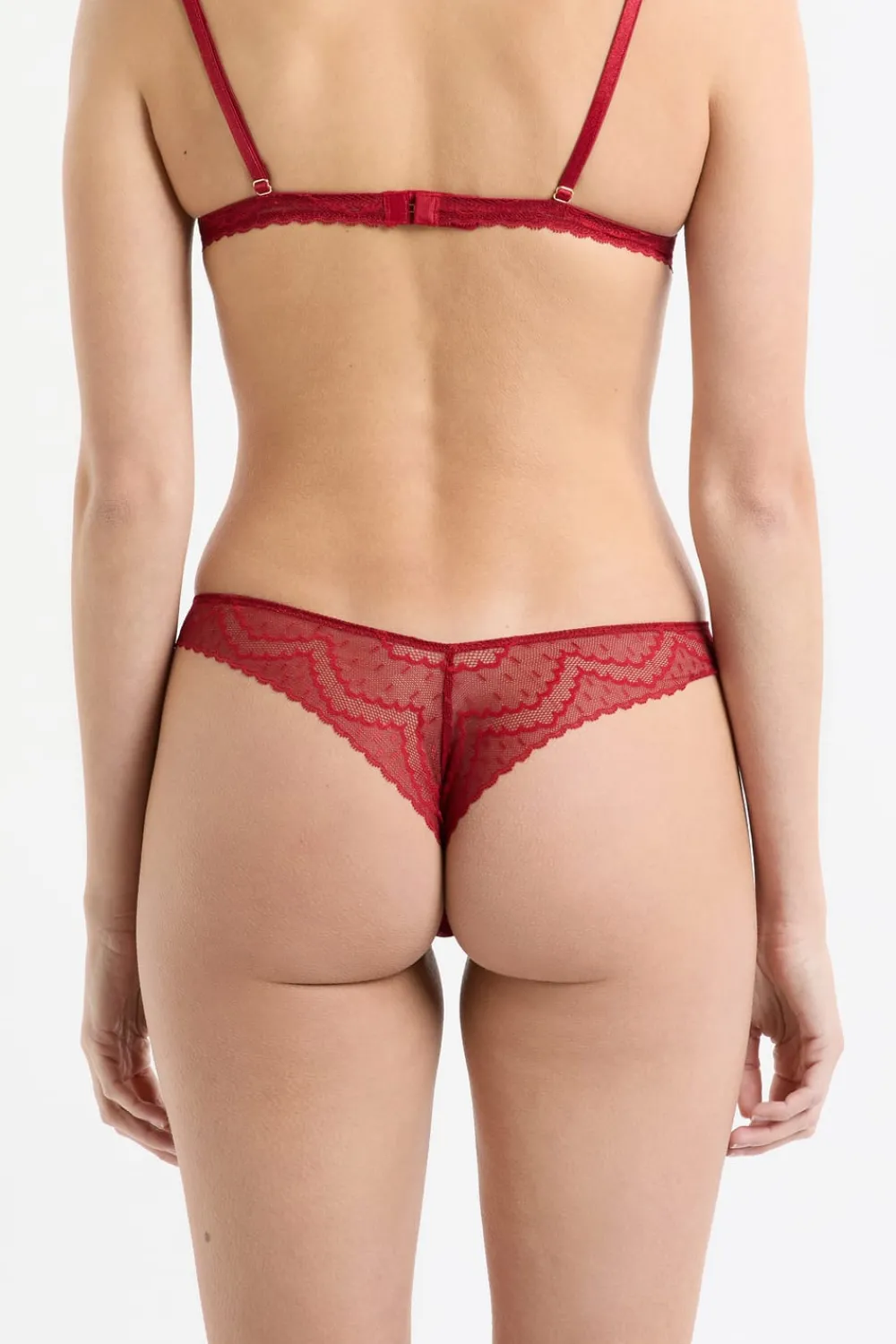 Outlet ETAM Tanga en dentelle ROUGE