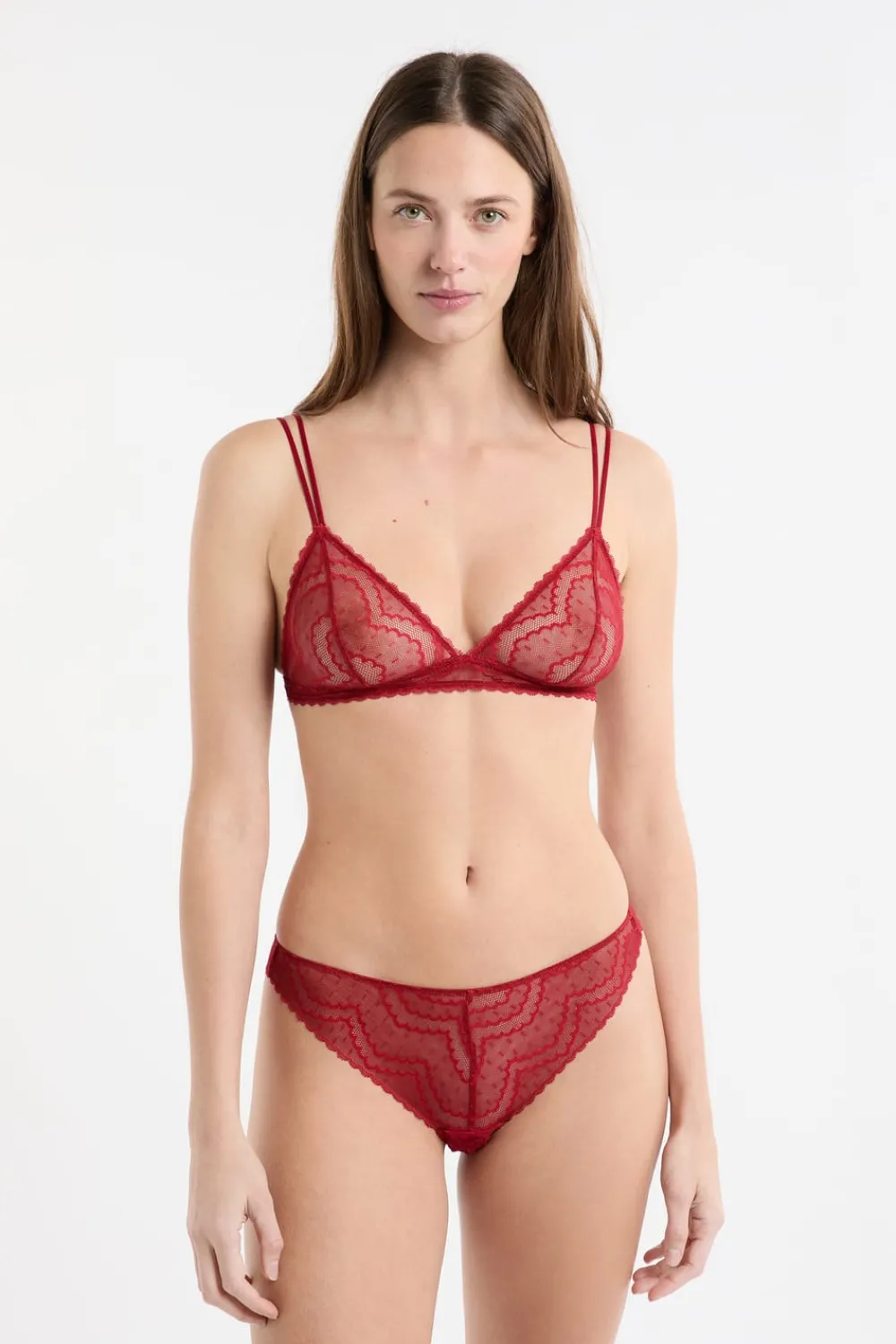 Outlet ETAM Tanga en dentelle ROUGE