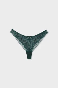 ETAM Tanga en dentelle EMERAUDE