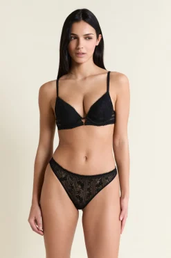 Clearance ETAM Tanga en dentelle NOIR