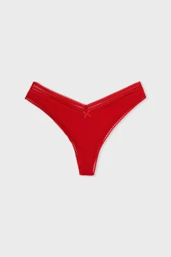 Hot ETAM Tanga en V de microfibra y encaje CARDINAL