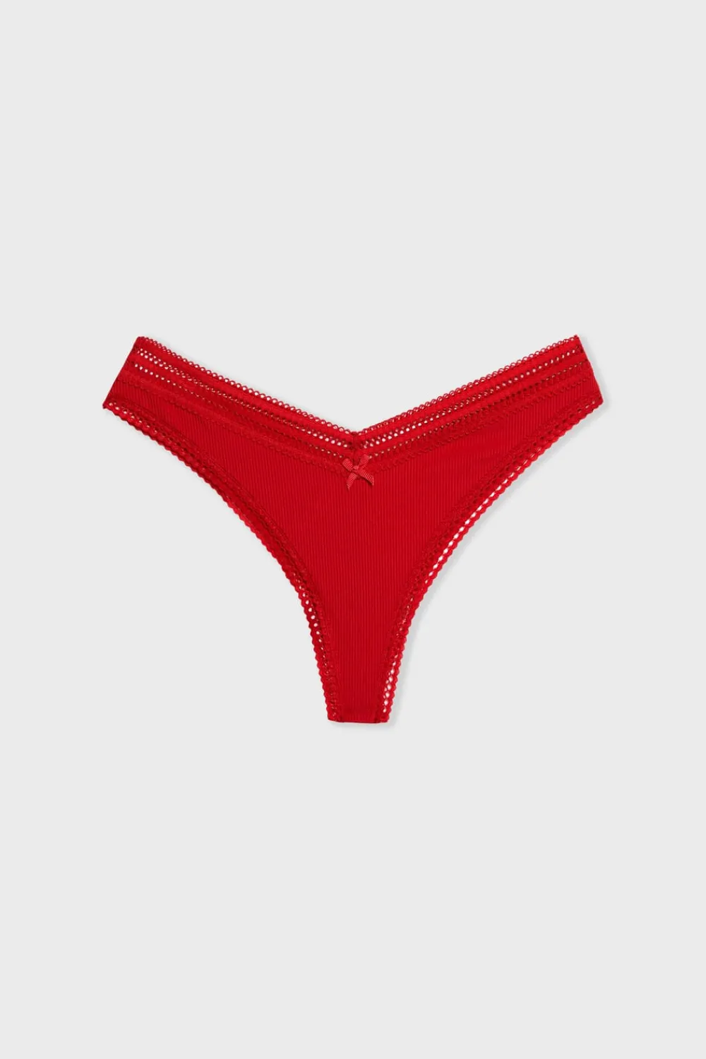 Hot ETAM Tanga en V de microfibra y encaje CARDINAL