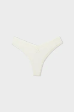 ETAM Tanga en V de microfibra y encaje BLANCO