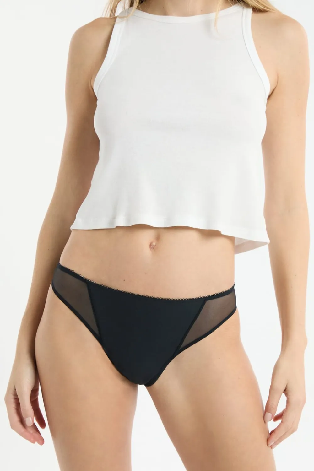 Best ETAM Tanga menstrual - Flujo ligero NEGRO