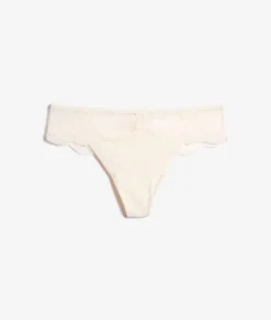 ETAM Tanga microfibra y encaje CRUDO