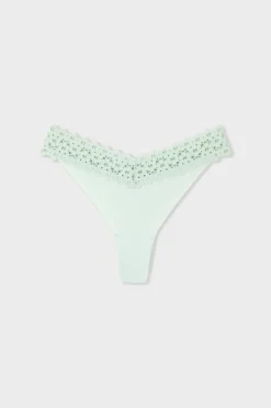 Hot ETAM Tanga V-shape de microfibra y encaje ESMERALDA