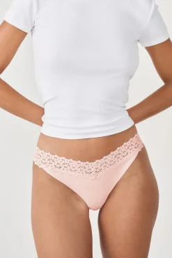 Outlet ETAM Tanga V-shape de microfibra y encaje ROSA