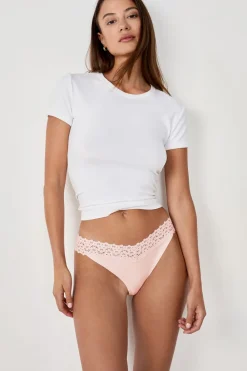 Outlet ETAM Tanga V-shape de microfibra y encaje ROSA