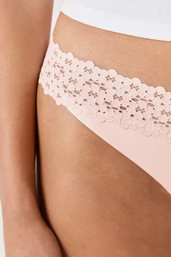 Outlet ETAM Tanga V-shape de microfibra y encaje ROSA