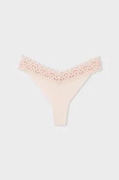 Outlet ETAM Tanga V-shape de microfibra y encaje ROSA