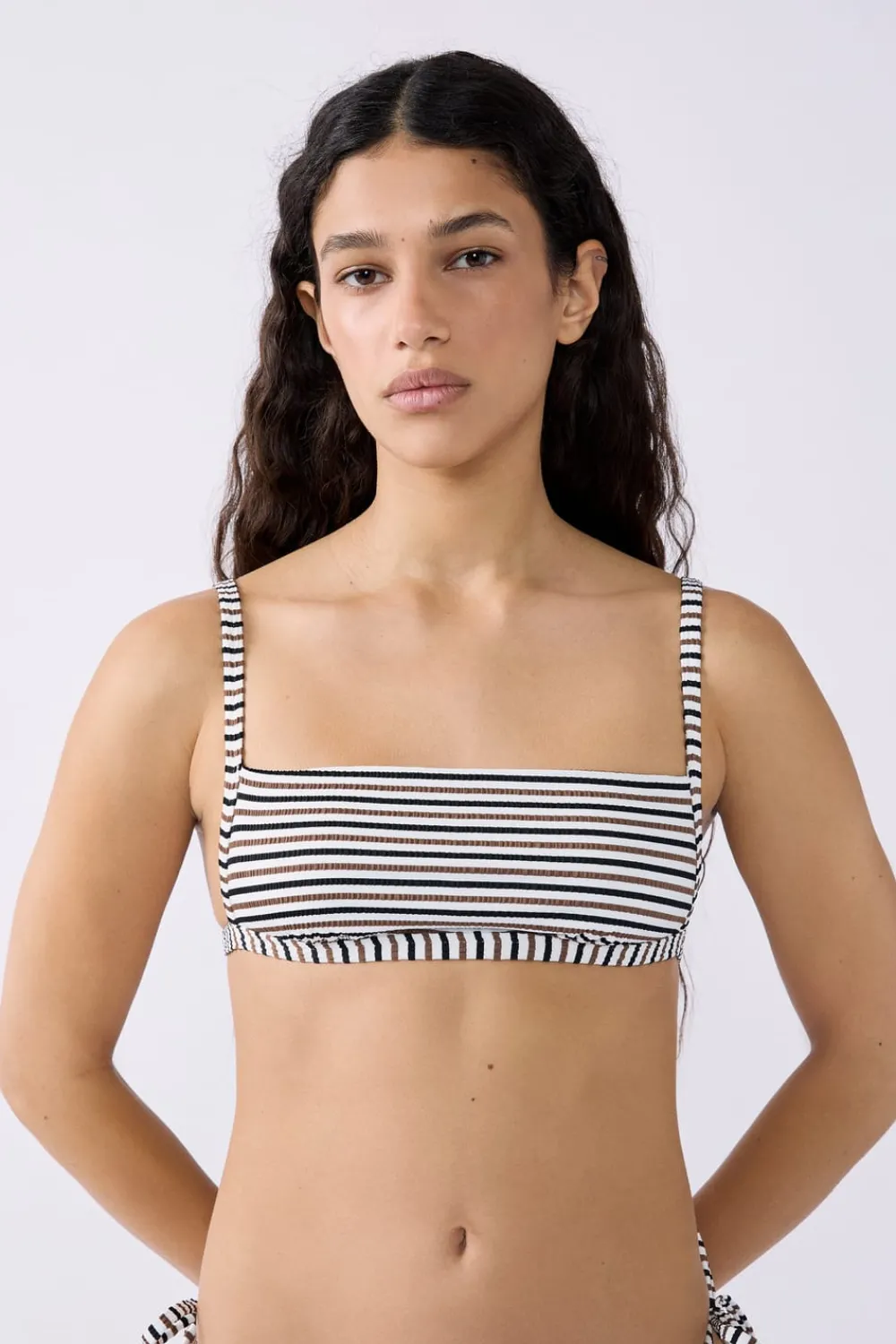 Best ETAM Top bikini a rayas con lazada MULTICOLOR