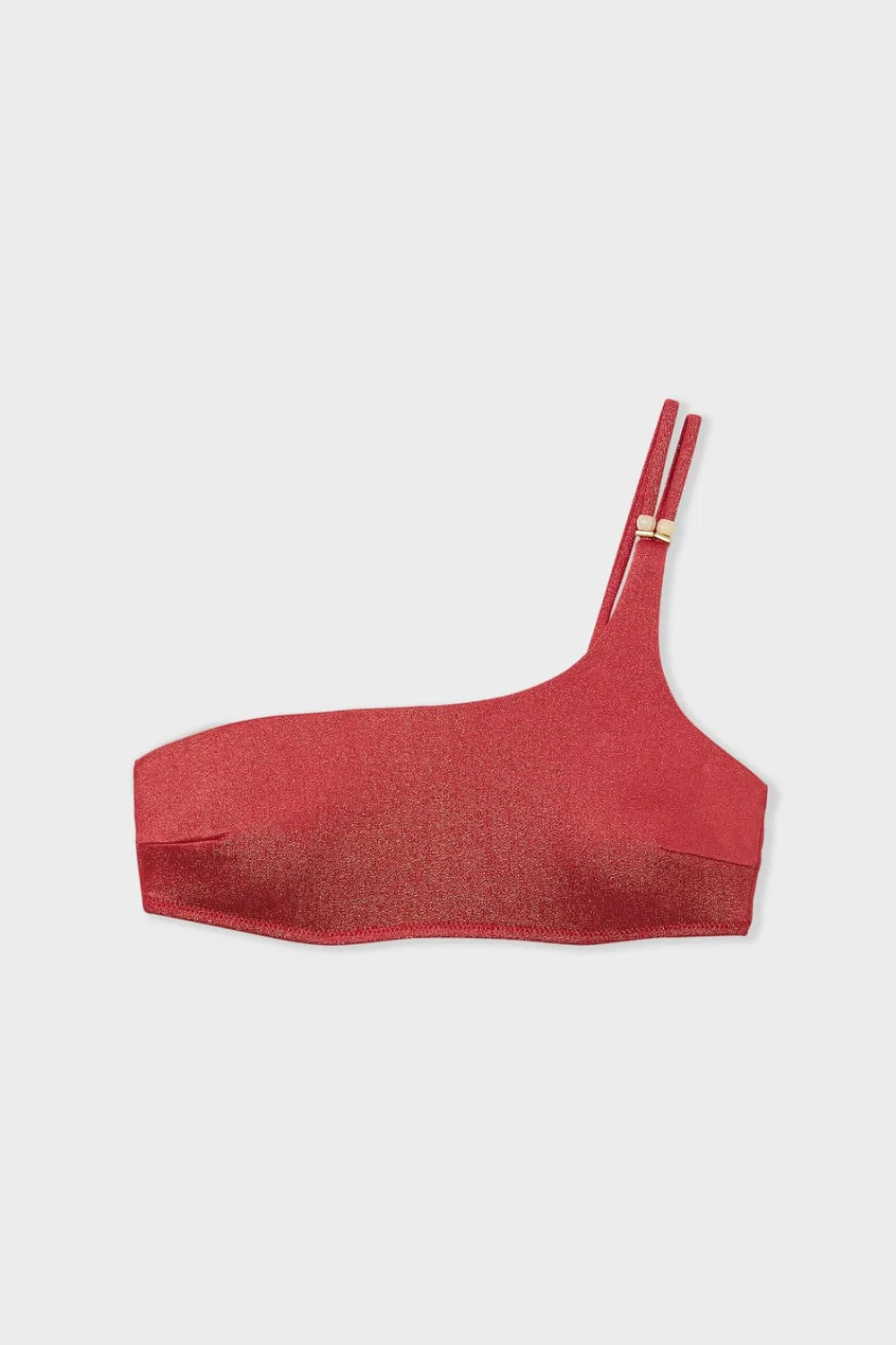 Outlet ETAM Top bikini asimétrico brillante NARANJA
