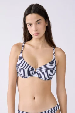 Sale ETAM Top bikini balconnet de rayas MARINO