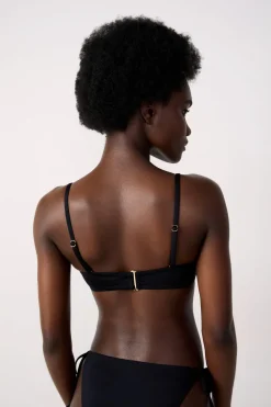 New ETAM Top bikini bandeau con copa fina y tirantes removibles NEGRO