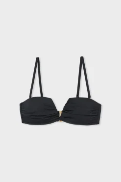 New ETAM Top bikini bandeau con copa fina y tirantes removibles NEGRO