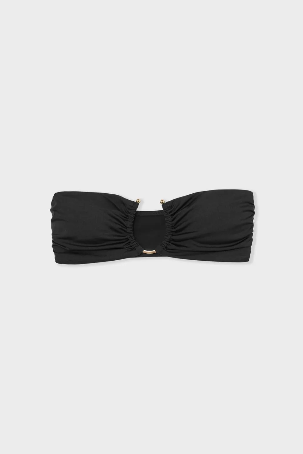 Online ETAM Top bikini bandeau con detalle de anillo NEGRO