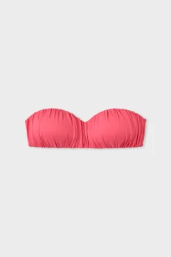 Discount ETAM Top bikini bandeau con tirantes removibles ROSA