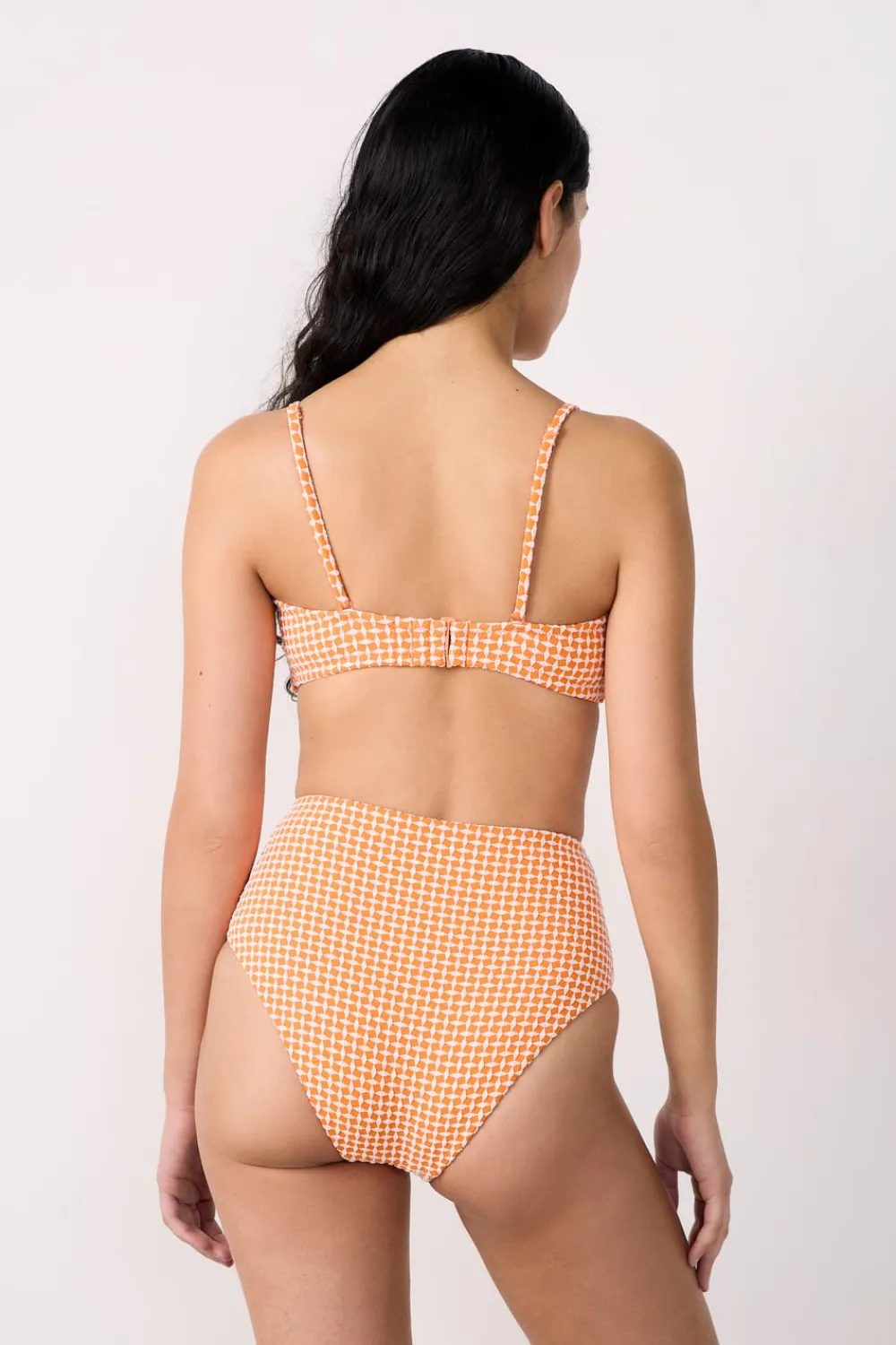 New ETAM Top bikini bandeau estampado NARANJA