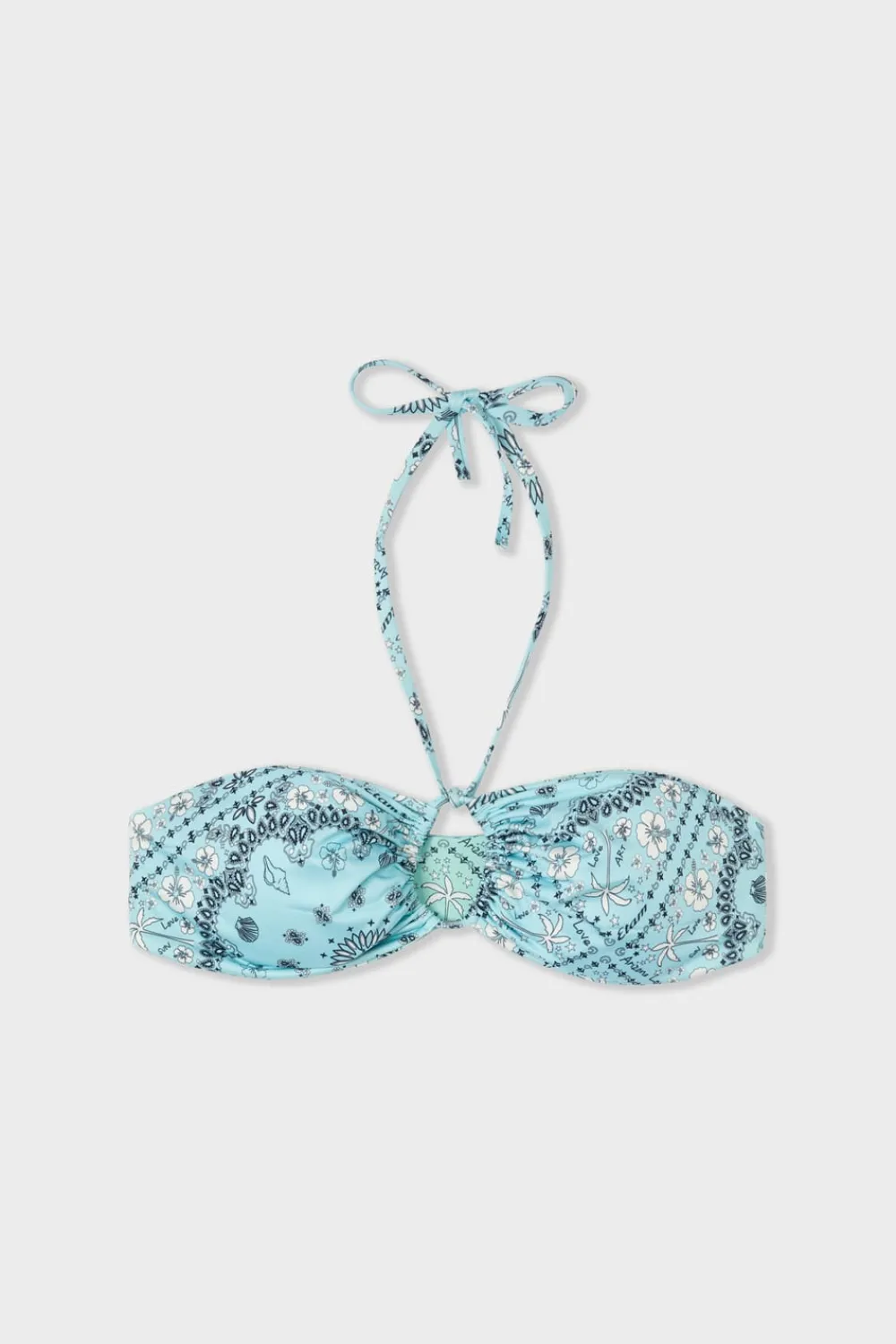Sale ETAM Top bikini bandeau estampado reversible ESTAMPADO FONDO VERDE