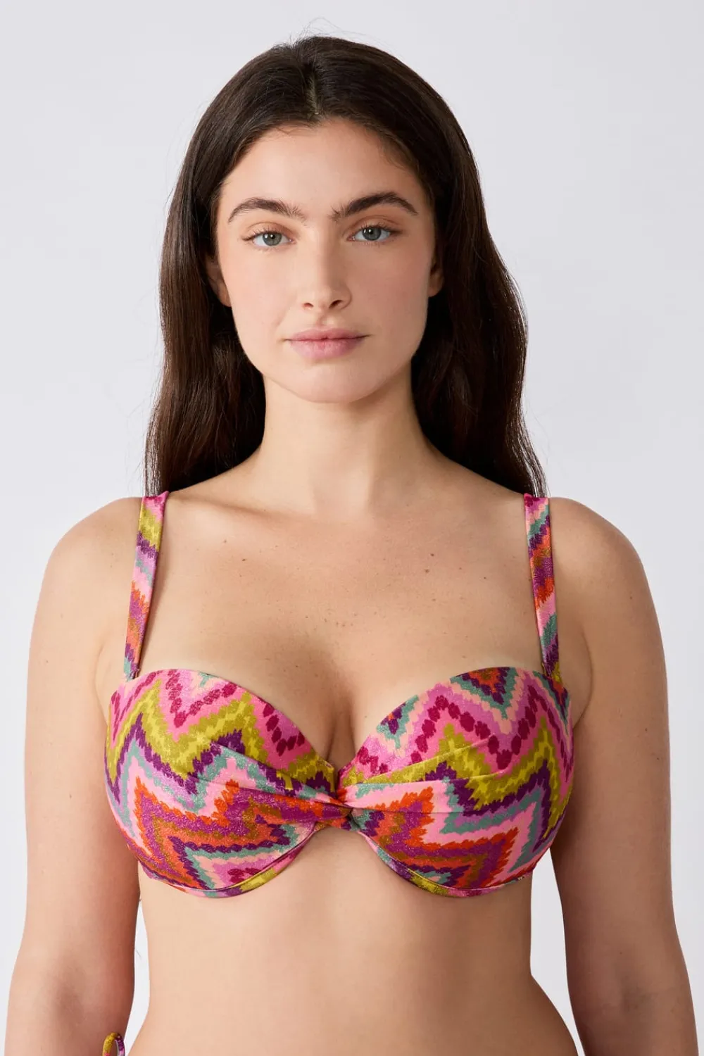 Sale ETAM Top bikini bandeau estampado ROSA