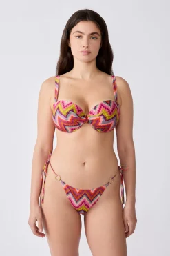 Sale ETAM Top bikini bandeau estampado ROSA