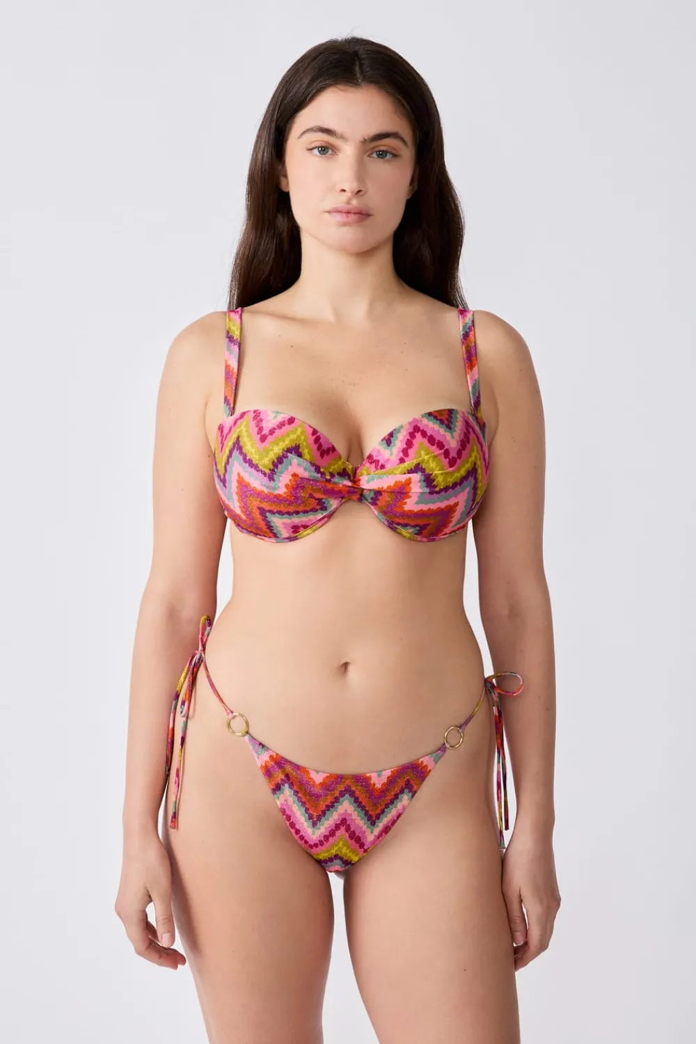 Sale ETAM Top bikini bandeau estampado ROSA