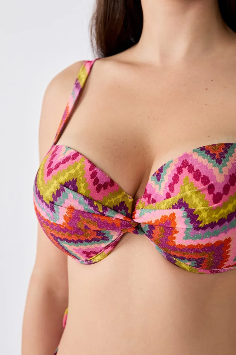 Sale ETAM Top bikini bandeau estampado ROSA