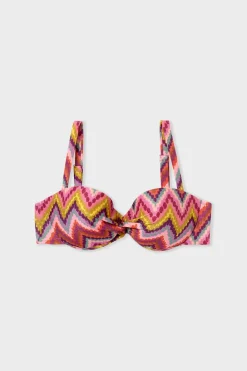 Sale ETAM Top bikini bandeau estampado ROSA
