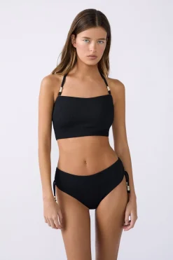 Outlet ETAM Top bikini bandeu tirantes desmontable NEGRO