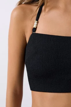 Outlet ETAM Top bikini bandeu tirantes desmontable NEGRO