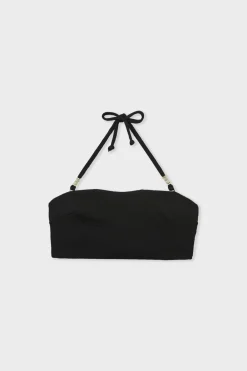 Outlet ETAM Top bikini bandeu tirantes desmontable NEGRO