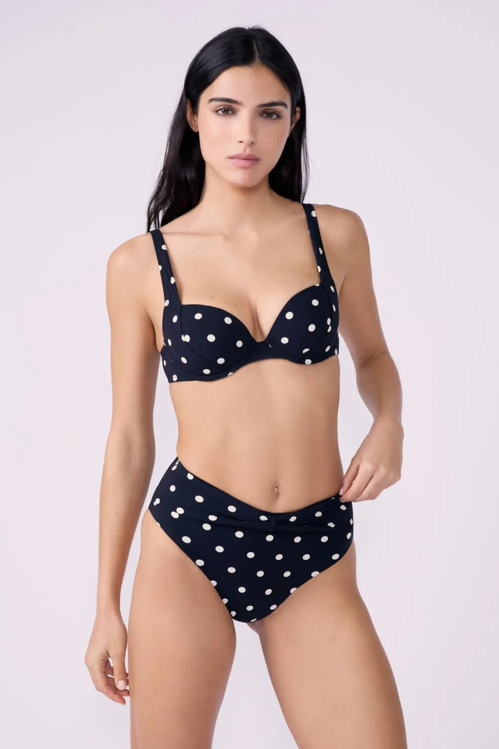 Online ETAM Top bikini push-up de lunares IMP FD NEGRO
