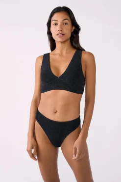 Discount ETAM Top bikini tejido brillante PLATA